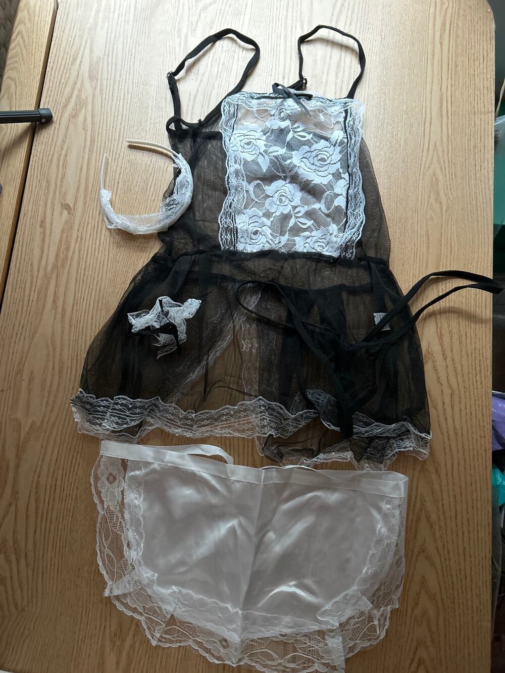 #6 New Women's 6Pc super Sexy Maid Halloween 👻Costume Stretchy size Xs/Small